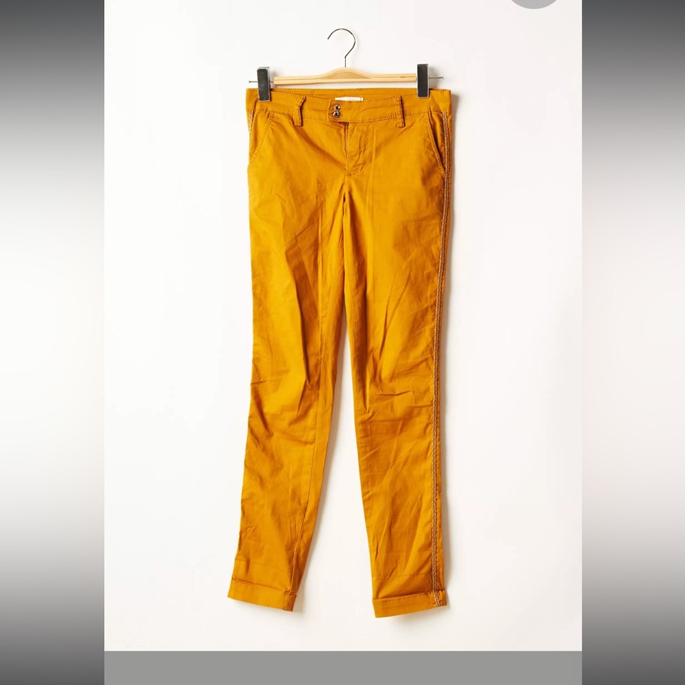 LPB Woman Made in Paris Chino pants - Side braid embroidery - Orange